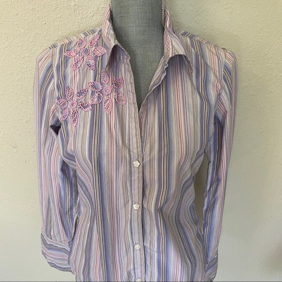 Johnny Cotton Pink & Blue Button Down Shirt - Picture 8 of 12